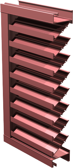 2" Deep, Fixed Blade, Drainable, Extruded Aluminum