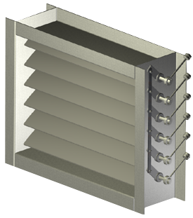 Industrial Duty Airfoil Rectangular Damper up to 8 1/2" w.g.