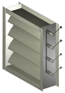 Industrial Duty Steel Airfoil Rectangular Damper<br /> up to 8 1/2" w.g.